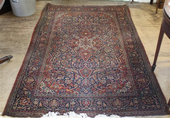 Persian blue ground close pattern rug